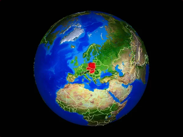 Grupo Visegrad Planeta Tierra Con Fronteras Nacionales Superficie Planetaria Extremadamente —  Fotos de Stock