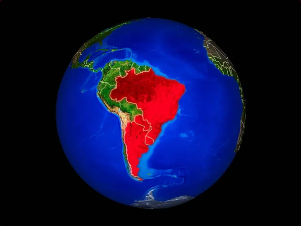 Memores Mercosul Planeta Terra Com Fronteiras País Superfície Planeta Extremamente — Fotografia de Stock