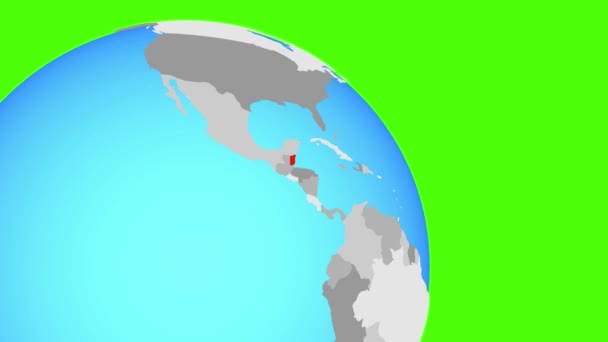 Nagyítás Belize-be a kék gömbön — Stock videók