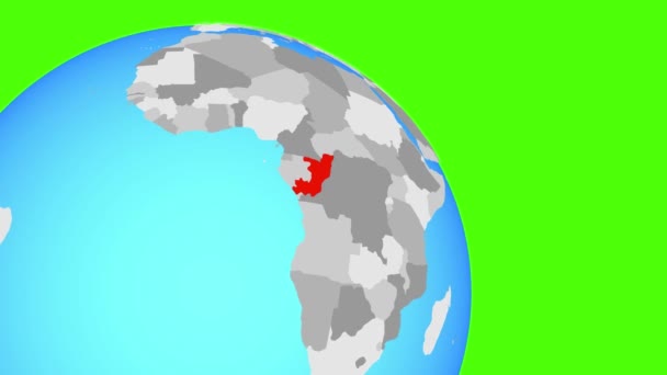 青い地球上でコンゴにズーム — ストック動画