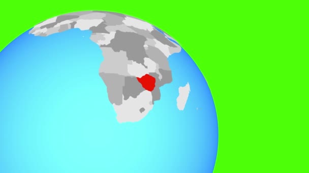 Zooming to Zimbabwe on blue globe — 비디오