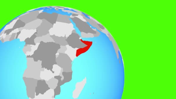 Zooming στη Σομαλία σε μπλε σφαίρα — Αρχείο Βίντεο