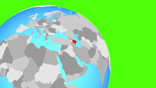 Mavi kürede Azerbaycan 'a yakınlaştırılıyor — Stok video