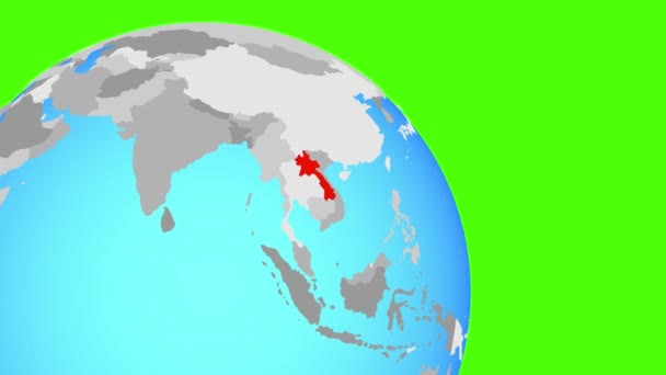 В Лаос на голубом глобусе — стоковое видео