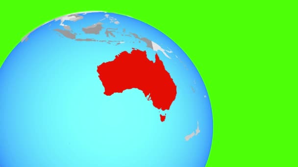 Zoom sur l'Australie sur le globe bleu — Video