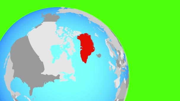 Zoomer sur le Groenland sur le globe bleu — Video
