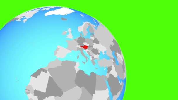 Zoom a Austria en globo azul — Vídeos de Stock