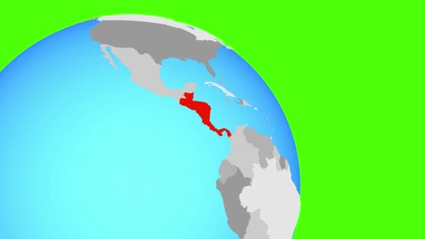 Nagyítás Közép-Amerikára a kék gömbben — Stock videók