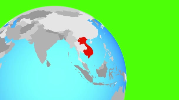 Přiblížení k Indočíně na modré kouli — Stock video