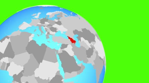 Perbesar ke daerah Kaukasus di globe biru — Stok Video