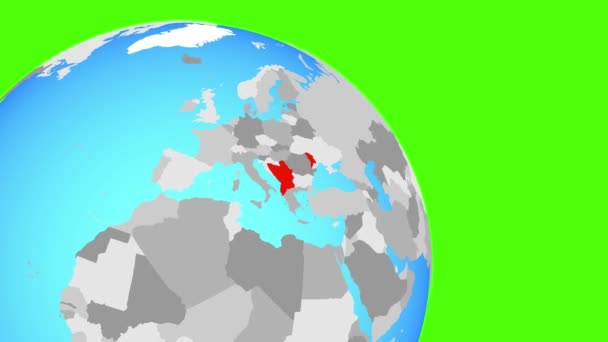 Zooma in i Cefta-länderna på den blå globen — Stockvideo