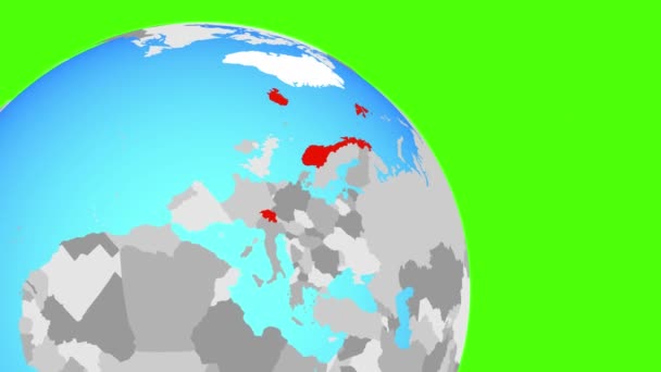 Ampliación a los países de la AELC en globo azul — Vídeo de stock