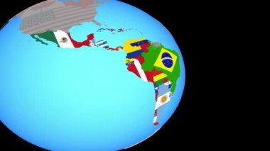 Dünya üzerindeki bayraklarla Latin Amerika 'ya yakınlaş
