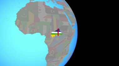 Dünya bayrağıyla Orta Afrika 'ya yakınlaş