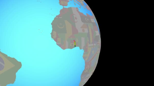 Zoom a Togo con bandera en globo — Vídeos de Stock
