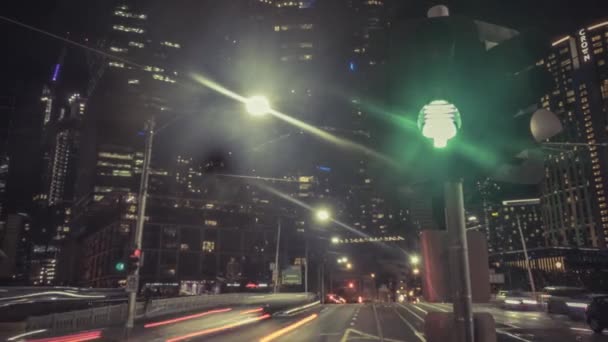 Noc ruchu w Melbourne timelapse — Wideo stockowe
