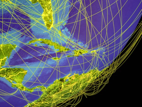 Caraïbes Espace Sur Planète Terre Avec Des Frontières Pays Des — Photo