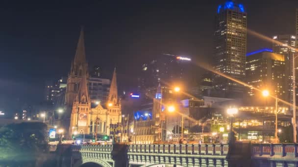Centrum van de stad van de Timelapse Melbourne — Stockvideo