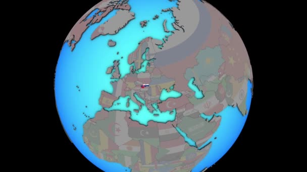 Slovensko s vlajkou na 3D mapě