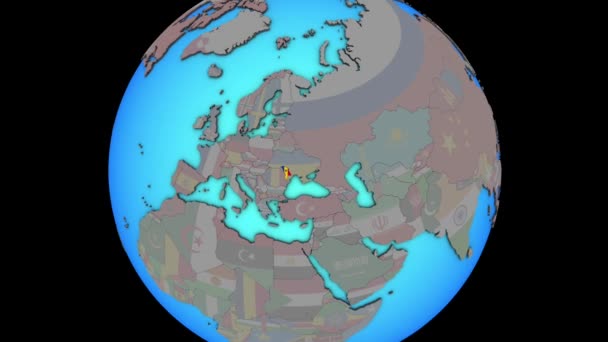 Moldávia com bandeira no mapa 3D — Vídeo de Stock