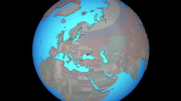 Krím a zászló a 3D térképen — Stock videók