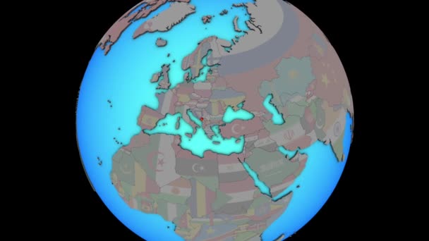 Černá Hora s příznakem pro 3D mapu — Stock video
