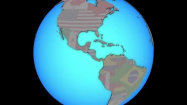 3d harita üzerinde bayrak ile El Salvador