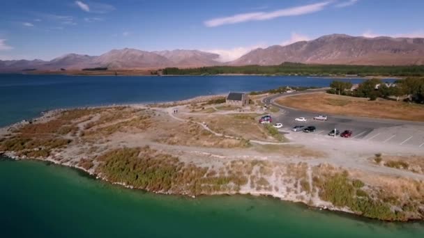 Lago Tekapo antena — Vídeo de Stock