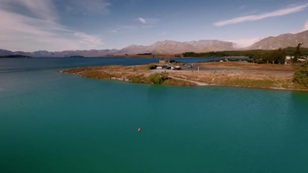 Lago Tekapo en Nueva Zelanda — Vídeos de Stock