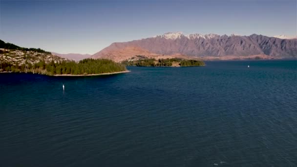 Queenstown in Nuova Zelanda aerea — Video Stock