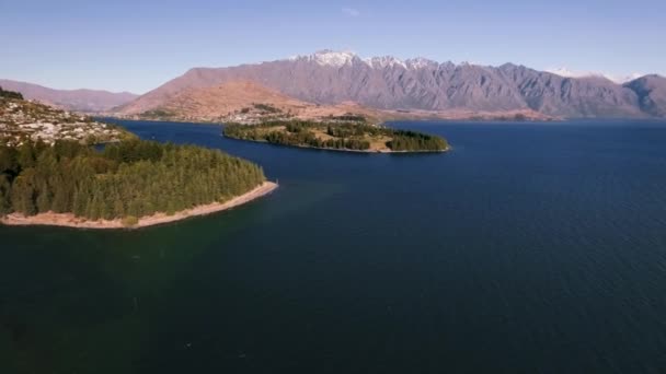 Queenstown scenery from air — Stock Video