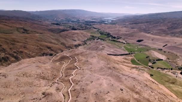 Сценическая воздушная панорама Новой Зеландии — стоковое видео