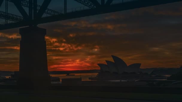 Sydney Opera House świt timelapse — Wideo stockowe