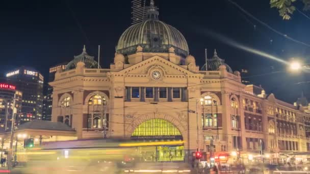 Melbourne timelapse w nocy — Wideo stockowe