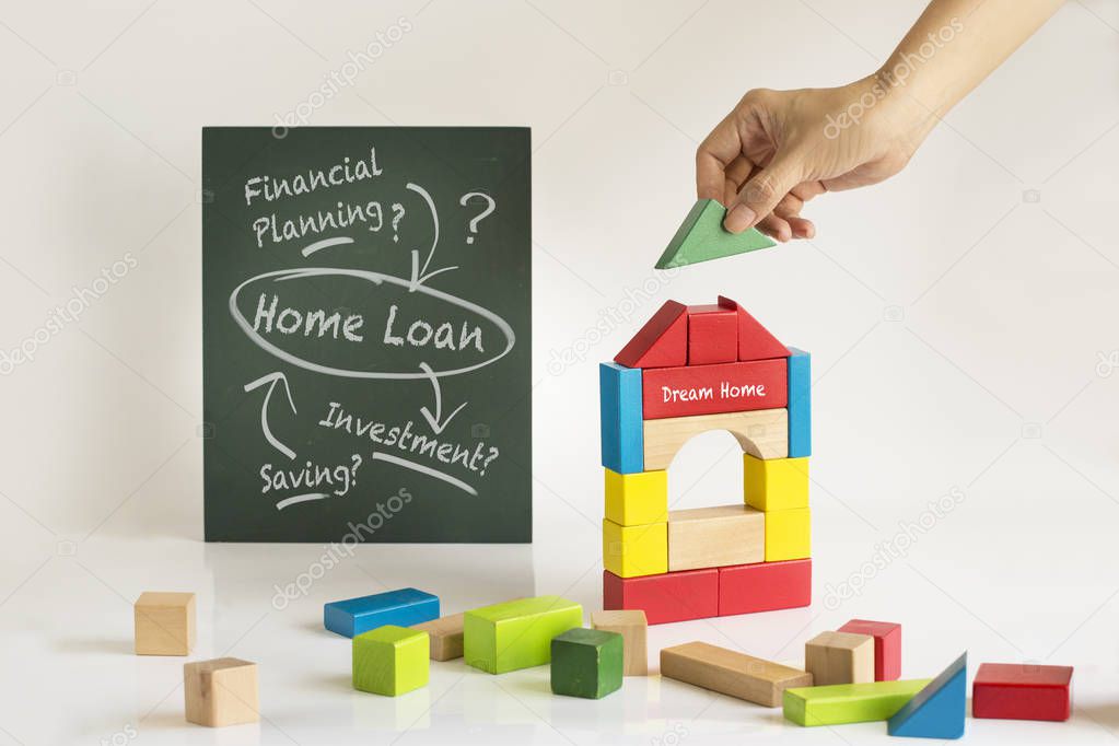 Home loan financial planning table top still life.