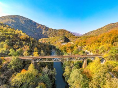 Jiului Vadisi Kanyonu Panoraması Hunedoara Transilvanya Romanya havadan görünümü