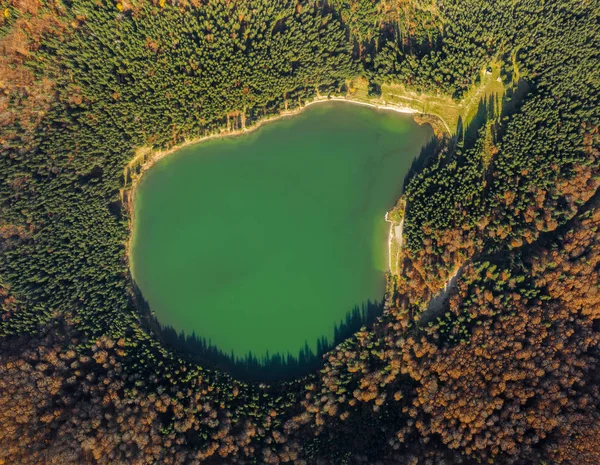 Jeziora Saint Anna Tuşnad Băile Tuşnad Rumunia Widziany Góry Fotografii — Zdjęcie stockowe