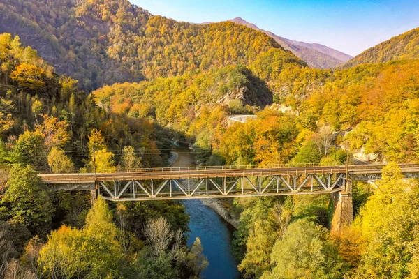 Jiului Dolina Kanion Panorama Transylwanii Hunedoara Rumunia Lotu Ptaka — Zdjęcie stockowe