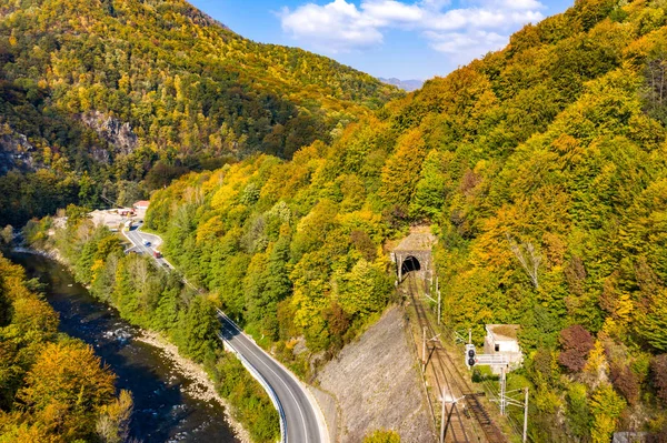 Flygfoto Över Jiului Valley Hunedoara Transsylvanien Rumänien — Stockfoto