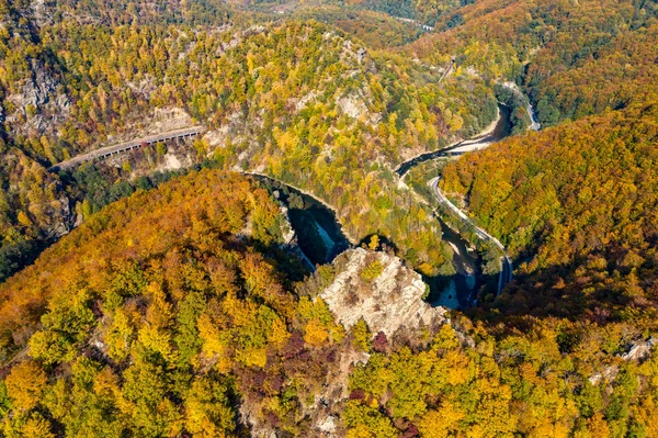 Jiului Valley Hunedoara Erdély Románia Légi Felvétel — Stock Fotó