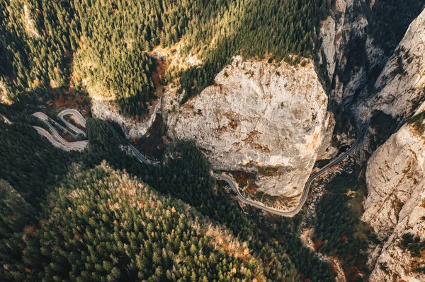 Vista Aérea Garganta Bicaz Cerca Del Parque Nacional Ceahlau Las —  Fotos de Stock