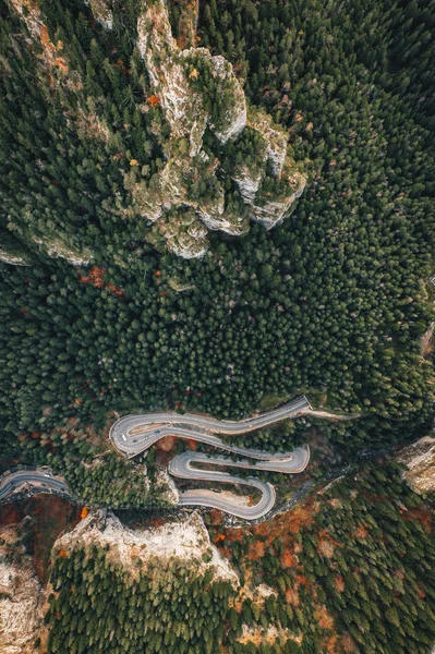 Forest Winding Road Trough Bicaz Gorge Transilvânia — Fotografia de Stock