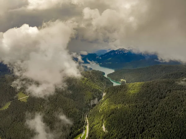 Bolboci Lake Karpaten Tataars Gorge Een Ochtend Koud Mistig Autum — Stockfoto