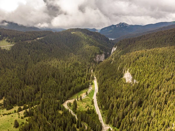 Tatar Gorge Bolboci Meer Karpaten Luchtfotografie — Stockfoto