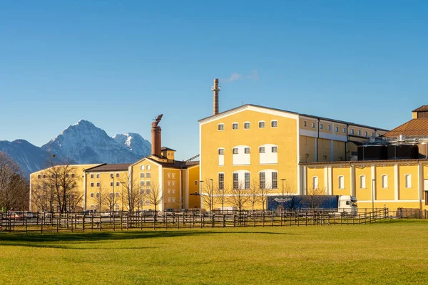 Salzburg Österrike December 2017 Stigl Bryggeriet Stiegl Brauwelt Fabriken Och — Stockfoto