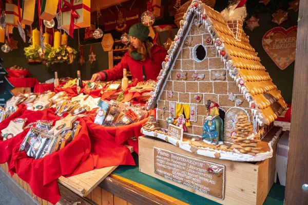 Wien Österrike December 2017 Ingefära Bröd Hus Traditionell Jul Marknaden — Stockfoto