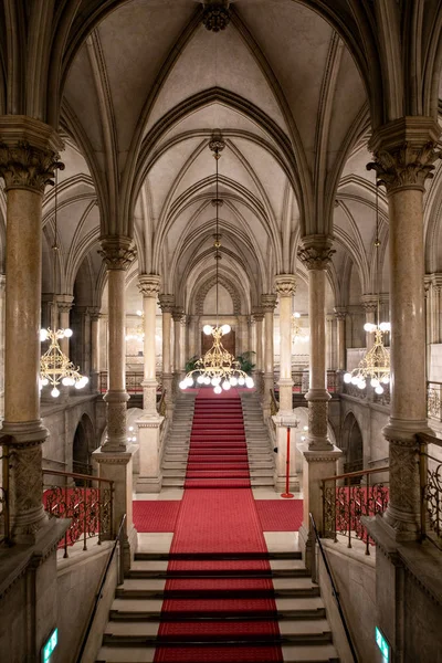 Βιέννη Αυστρία Δεκεμβρίου 2017 Εσωτερικό Vienna City Hall Rathaus — Φωτογραφία Αρχείου