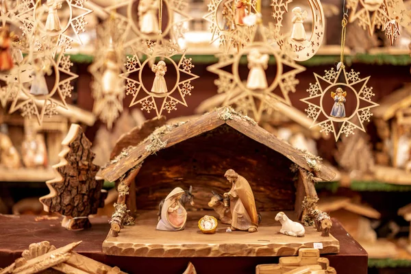 Presépio Vendido Como Uma Decoração Natal — Fotografia de Stock