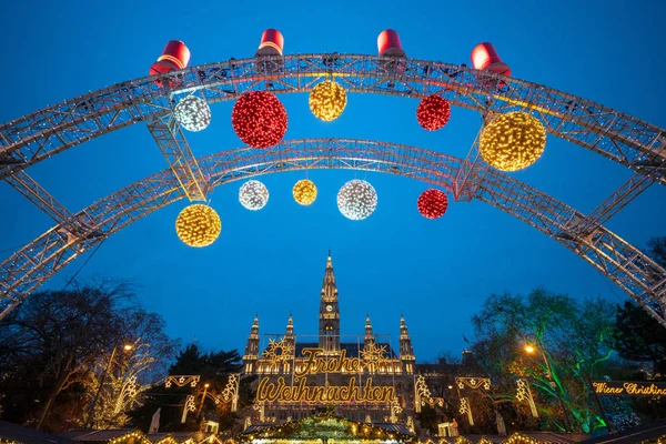 Vienna Kerstmarkt Wenen Oostenrijk — Stockfoto