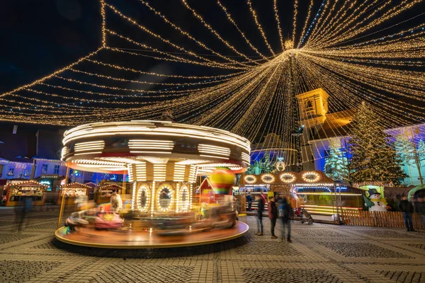 Sibiu Marché Noël Mos Beau Marché Avent Transylvanie Roumanie — Photo